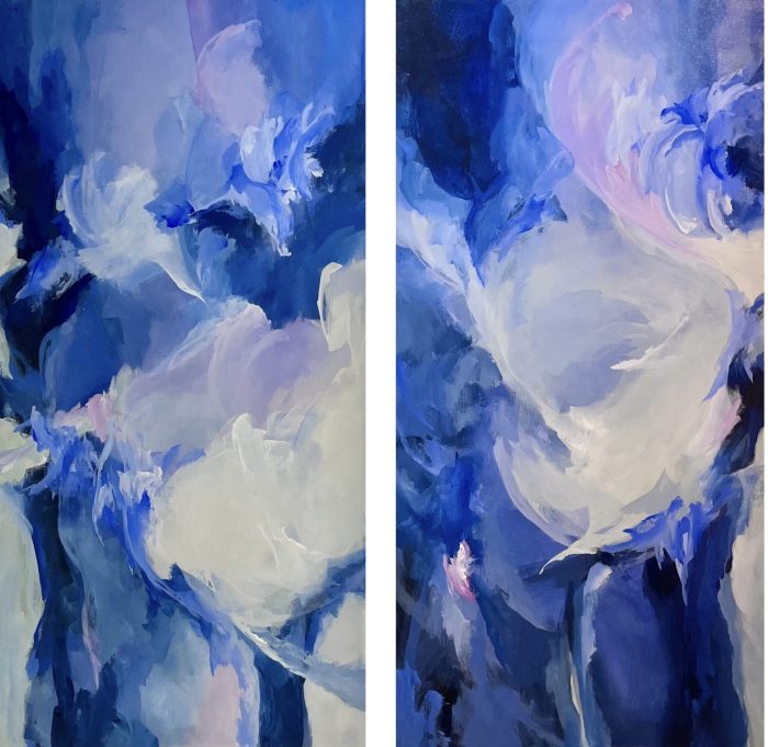 "Blues of The Infinite Sky I and II", Diptych series