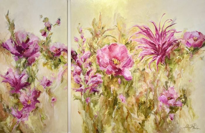 "Tickled Pink"- Floral Diptych
