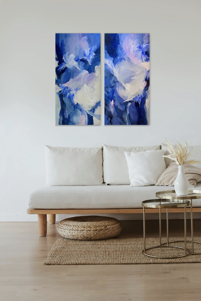 "Blues of The Infinite Sky I and II", Diptych series