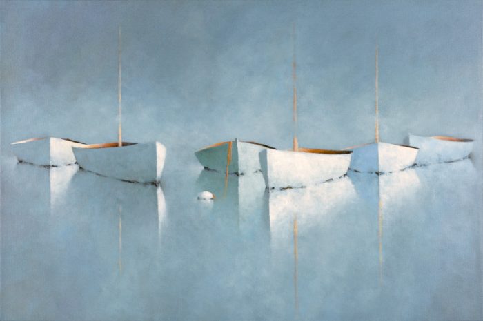 Glistening Masts Mixed Media Original